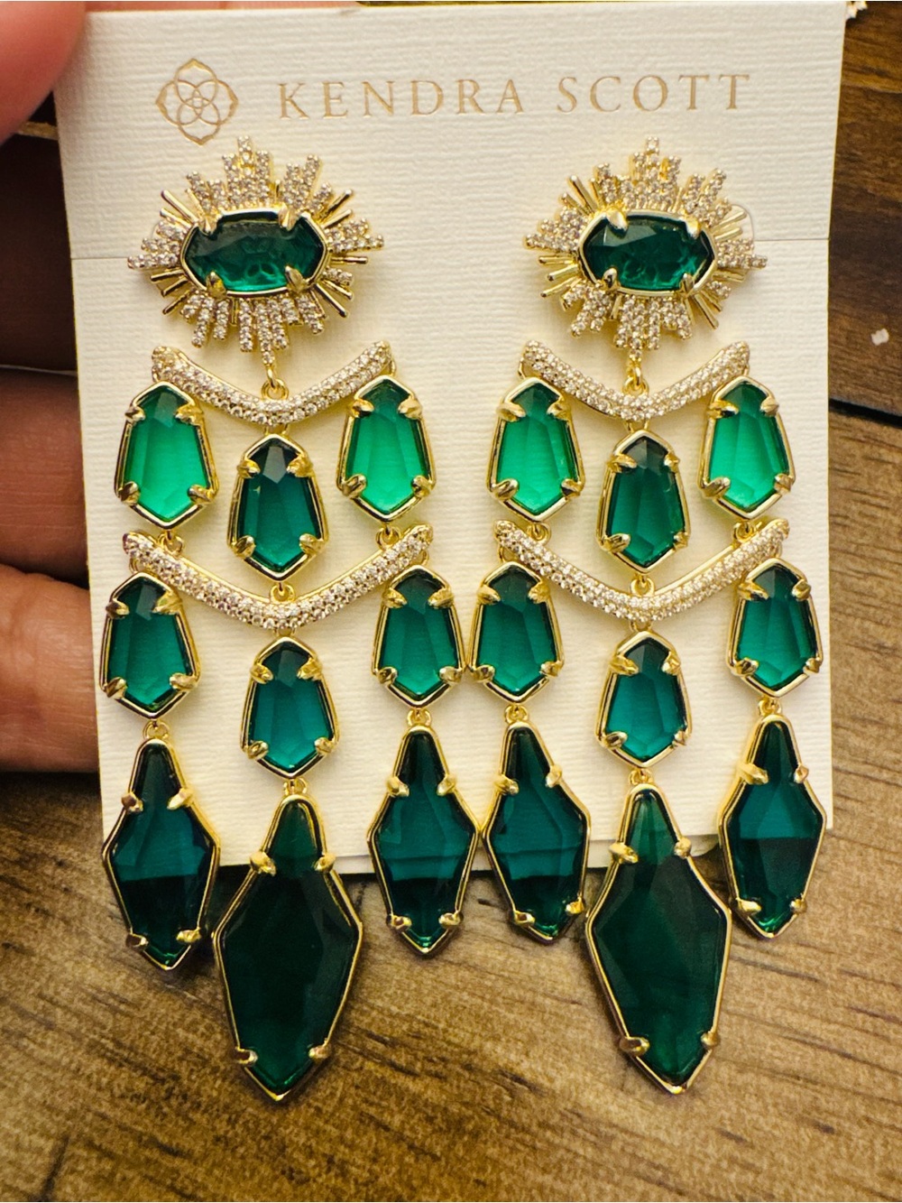 Kendra Scott Emerald Earrings